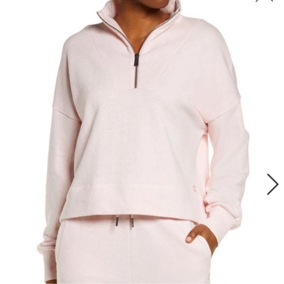 Sweaty Betty Tops - Sweaty Betty Nestle Up Half Zip Sweatshirt Pullover Light Pink Size Small